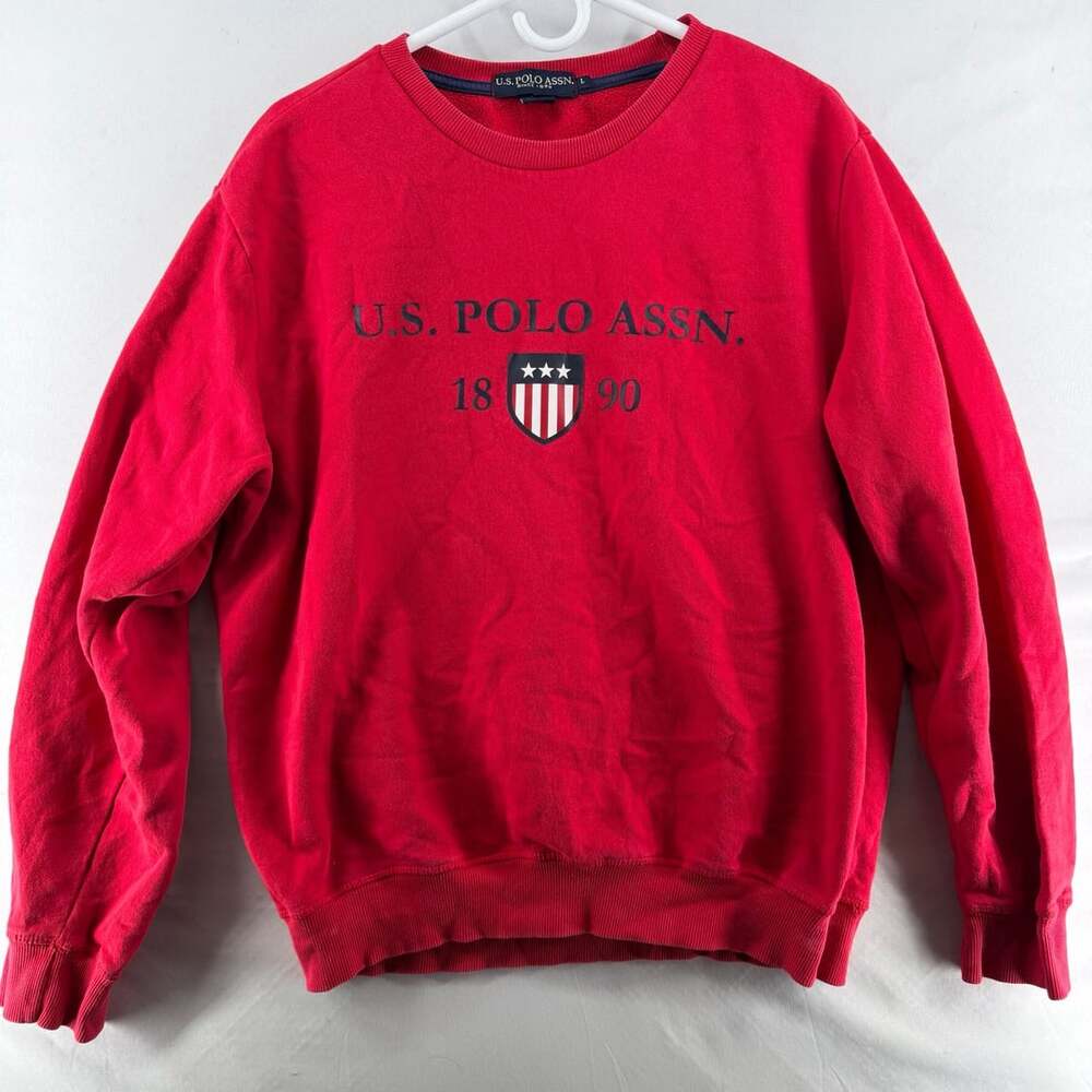 1503 Us Polo Assn Red 1890 Graphic Crewneck Sweatshirt L